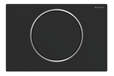 Geberit Sigma 10 Operating Plate - front, matte black/chrome, single-flush/start-stop, mechanical