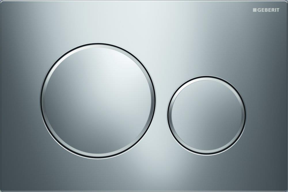 Geberit Sigma 20 Operating Plate - Front, Chrome / Matte Chrome, Dual-Flush, Mechanical
