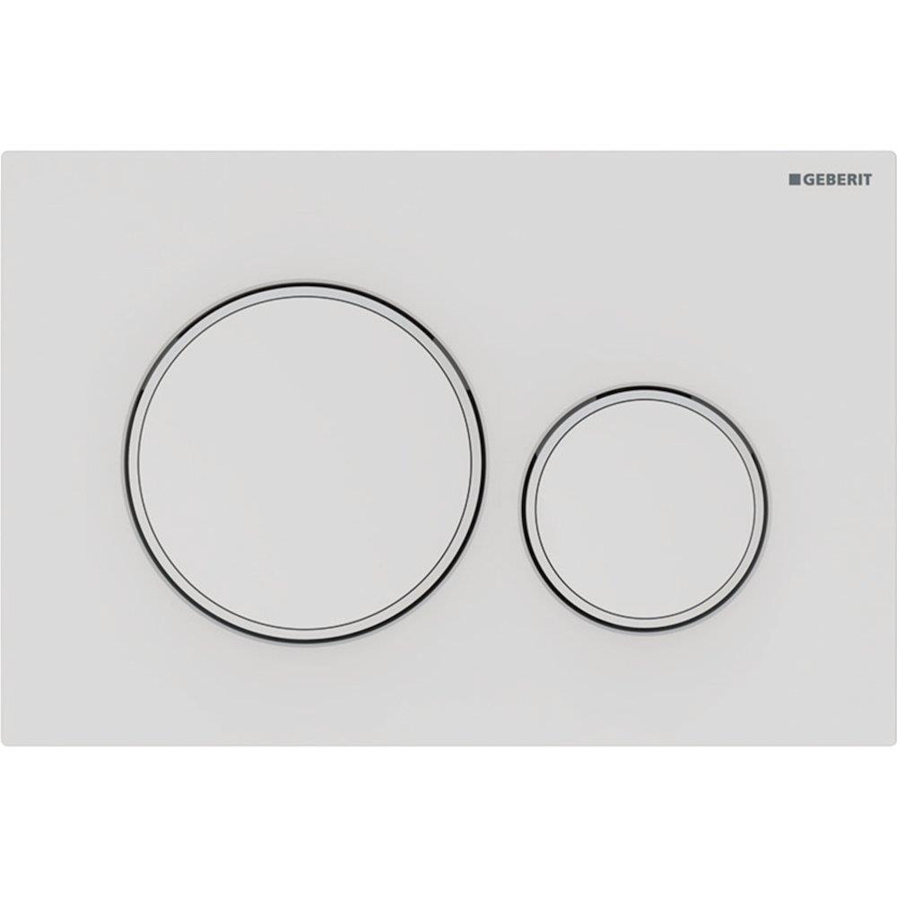 Geberit Sigma 20 Dual-Flush Operating Plate - Front Actuation, Matte White, Mechanical