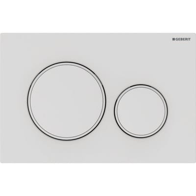 Geberit Sigma 20 Dual-Flush Operating Plate - Front Actuation, Matte White, Mechanical