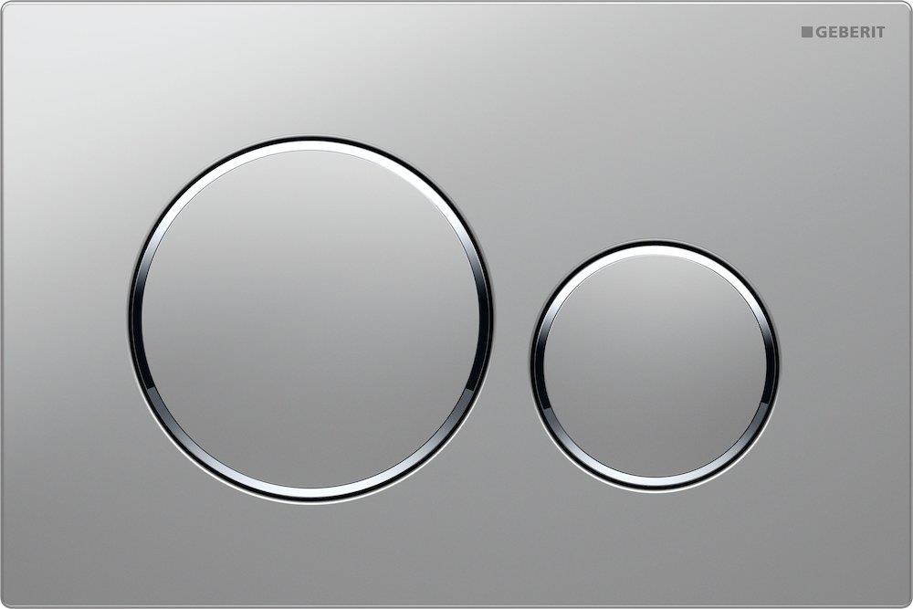 Geberit Sigma 20 Operating Plate - Front, Matte Chrome/Chrome, Dual-Flush