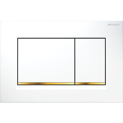 Geberit Sigma 20 Flush Plate - Front, White/Gold, Dual-Flush, Mechanical