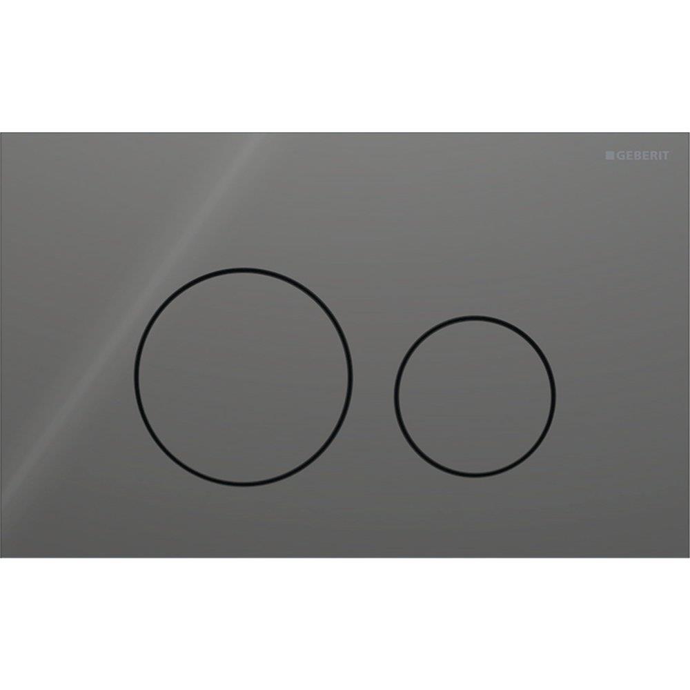 Geberit Sigma 40 Round Operating Plate - Lava, Front, Grey, Dual-Flush