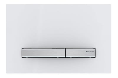 Geberit Sigma 50 Dual-Flush Actuator Plate Alpine White Chrome Front