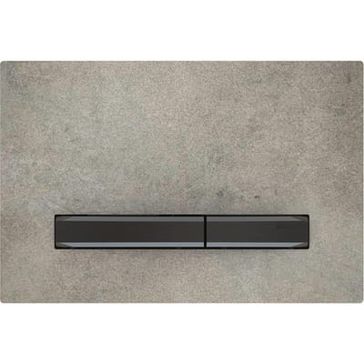 Geberit Sigma 50 Actuator Plate, concrete look, front, black / grey, dual-flush, mechanical