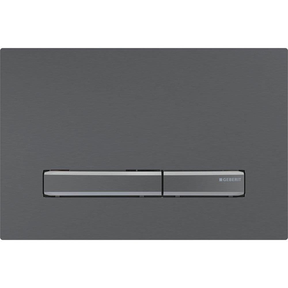 Geberit Sigma 50 Actuator Plate, front, black on black, dual-flush, mechanical