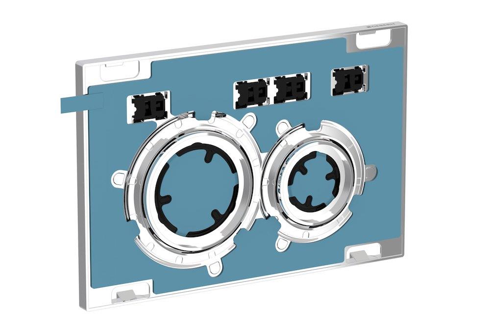 Geberit Sigma 50 Flush Plate - Front Actuation, Chrome, Dual-Flush, Mechanical