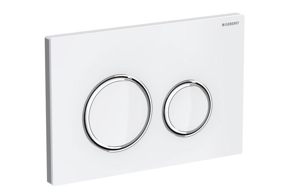Geberit Sigma 50 Dual-Flush Operating Plate, White/Chrome, Front-Actuated