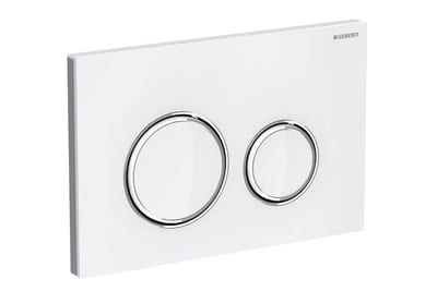 Geberit Sigma 50 Dual-Flush Operating Plate, White/Chrome, Front-Actuated