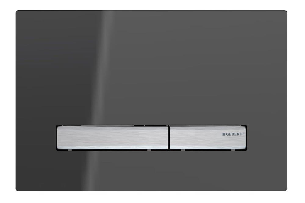 Geberit Sigma50 Dual-Flush Actuator Plate - Smoky Grey, Chrome Buttons