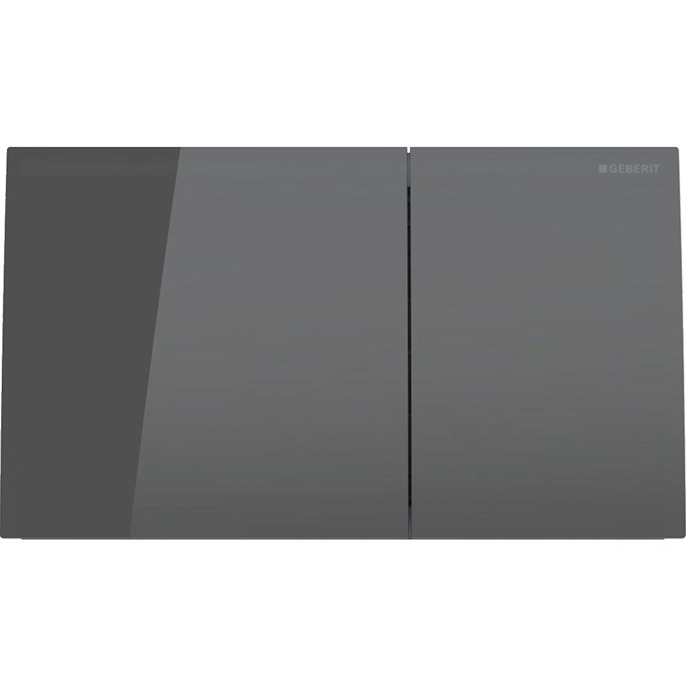 Geberit Sigma 70 Flush Actuator Plate Lava - Front, Grey Glass, Dual-Flush, Mechanical