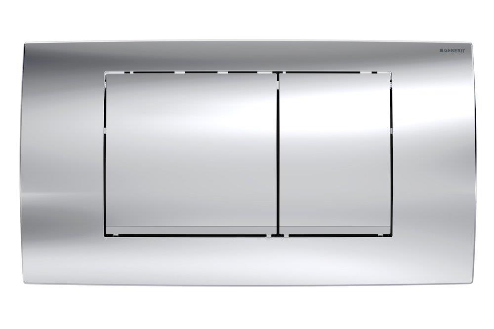 Geberit Twinline 30 Dual-Flush Operating Plate - Front, Chrome / Matte Chrome