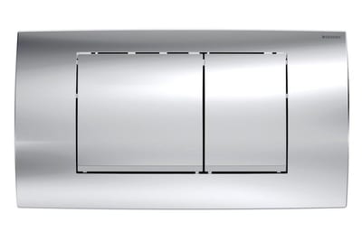 Geberit Twinline 30 Dual-Flush Operating Plate - Front, Chrome / Matte Chrome