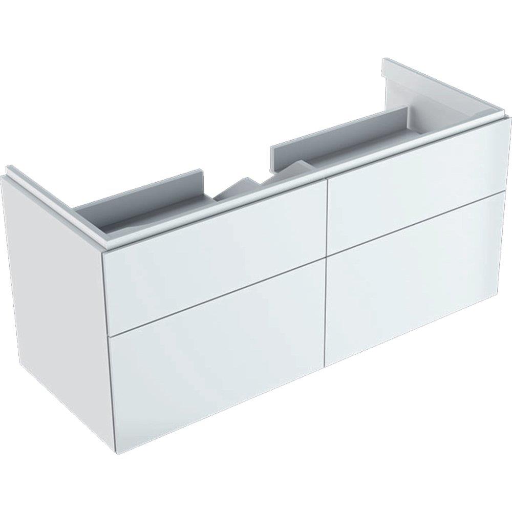 Geberit Xeno² Base Cabinet - 530mm, Lacquered, 1174×462mm, White, 4 Drawers, Push-Open