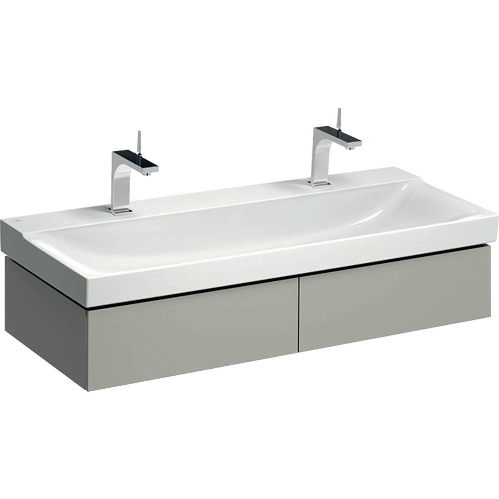 Geberit Xeno² base cabinet, greige, 220 mm, lacquered, 1174 x 462 mm, grey, 2 drawers