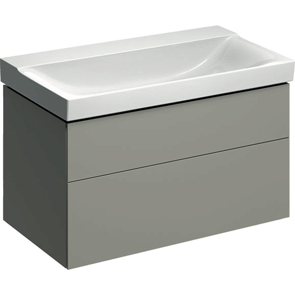 Geberit Xeno² Base Cabinet Greige Lacquered 880x530x462mm 2 Drawers Push-open