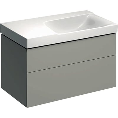Geberit Xeno² Base Cabinet Greige Lacquered 880x530x462mm 2 Drawers Push-open