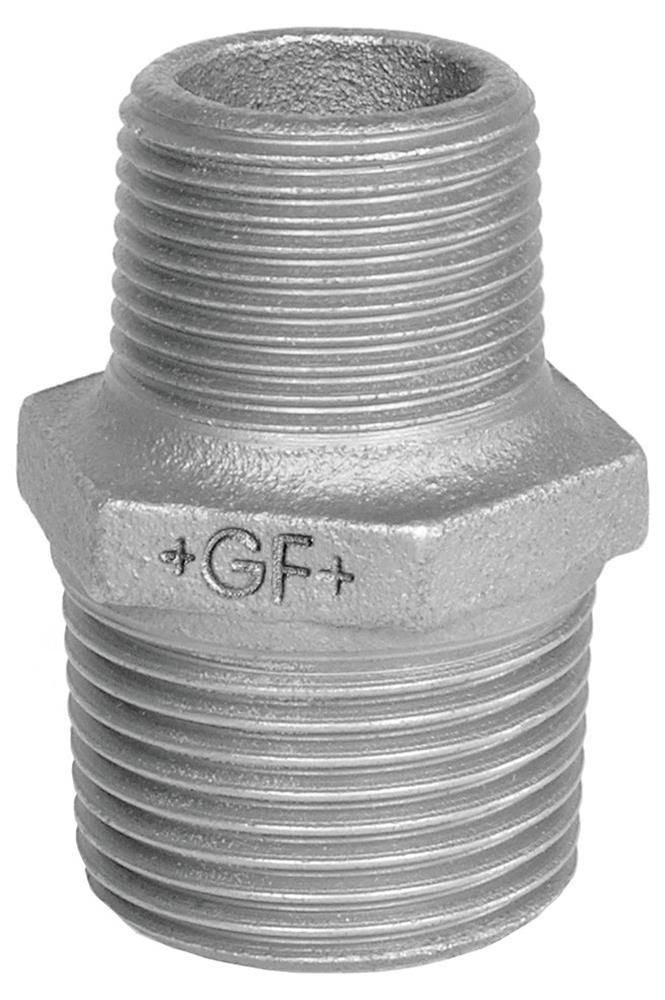 GF Nipple electro-galvanised steel - 3/8", 1/4", 38mm, nipple/nipple, reduced
