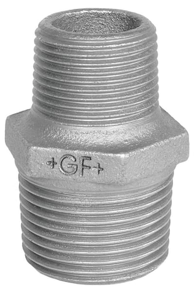 GF Nipple electro-galvanised steel - 3/8", 1/4", 38mm, nipple/nipple, reduced