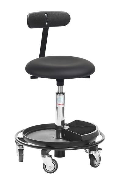 Global ESD Mechanic's Stool with tray & backrest - 810mm, 550mm
