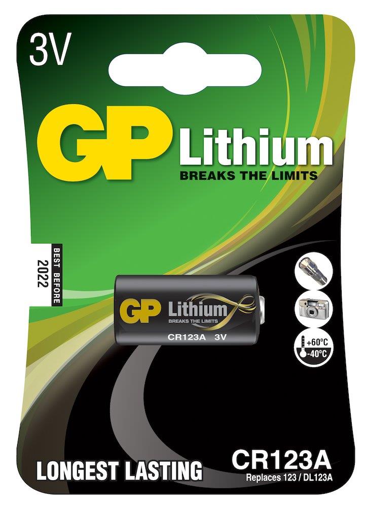 GP Foto Battery lithium lithium - CR123A, 1PCS, 3V