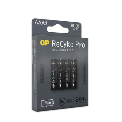 GP ReCyko Pro Battery rechargeable NiMh - AAA (LR03), 1,2V, 800MAH, 4PCS