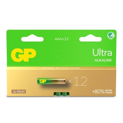 GP Ultra G-Tech Battery Alkaline - AAA (LR03), 12PCS, 1,5V