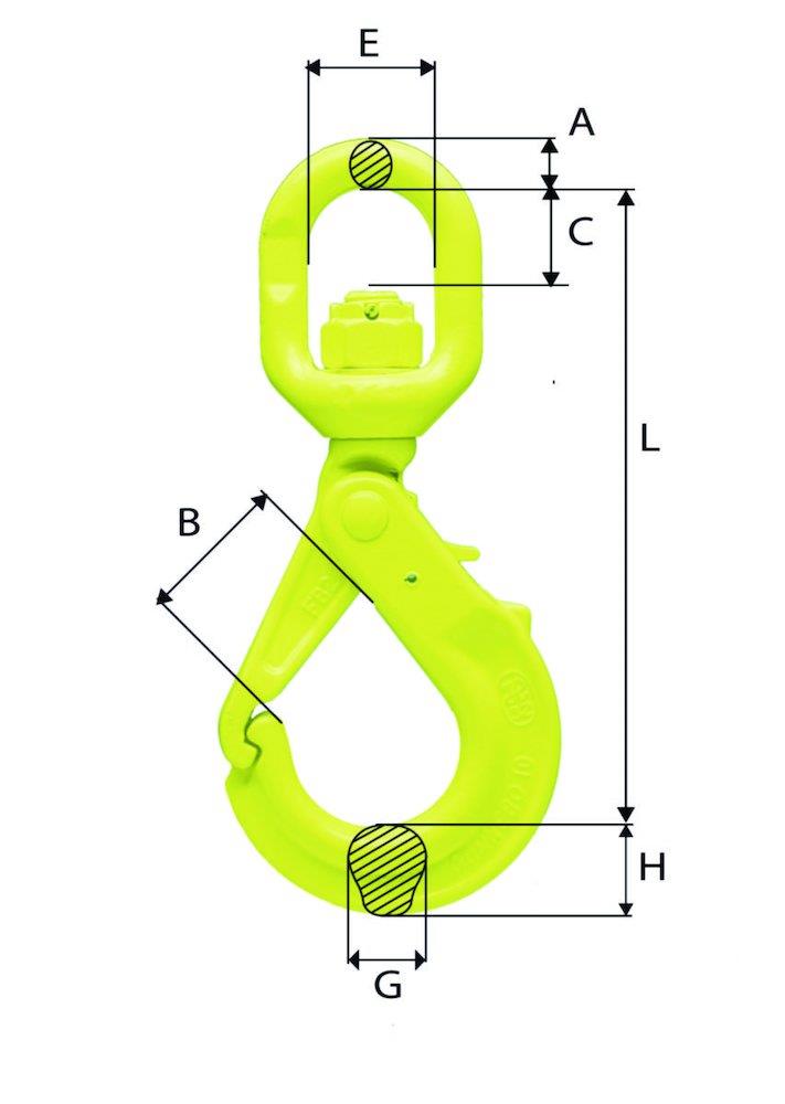 GrabIQ klasse 10 Safety Hook type LBK 7/8-10