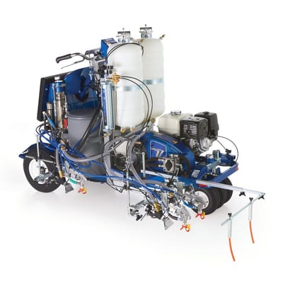 Graco LineLazer V 250DC HP Reflective Series Self-Propelled Gas Hydraulic Airless Line Striper, 3 Auto Guns, 2 Tanks