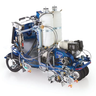 Graco LineLazer V 250DC HP Reflective Series Self-Propelled Gas Hydraulic Airless Line Striper, 3 Auto Guns, 2 Tanks, LazerGuide 3000