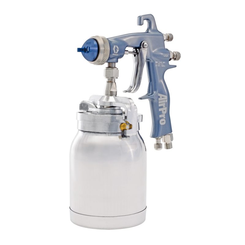 Graco AirPro HVLP air spray gun, siphon feed, 0.055 in. (1.4 mm) fluid nozzle, for specialty applications, with cup