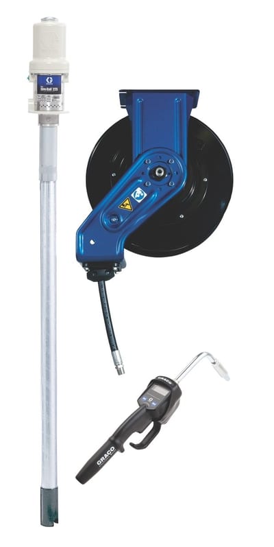 Graco Mini Fire-Ball® 225 3:1 1/2 in. x 35 ft. (12.7 mm x 11 m) Manual Hose Reel Package for Oil