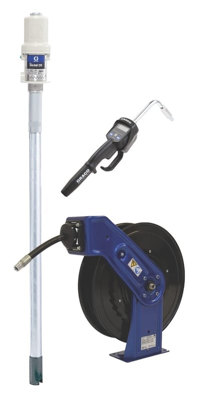 Graco Mini Fire-Ball® 225 3:1 1/2 in. x 50 ft. (12.7 mm x 15.2 m) Manual Hose Reel Package for Oil