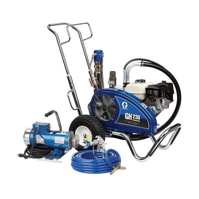 Graco GH 230 Convertible Standard Series Gas Hydraulic Airless Sprayer with Electric Motor Kit
