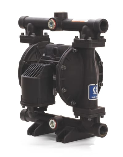 Graco Husky 1050 air-operated double diaphragm transfer pump for oil evacuation and oil transfer, aluminium, 1 in. NPT, Buna-N seats, Acetal balls, TPE (Hytrel) diaphragm