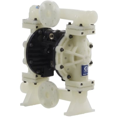 Graco Husky 1050 air-operated double diaphragm pump, polypropylene, 1 in. NPT, center flange, polypropylene seats, TPE (Hytrel) balls, TPE (Hytrel) diaphragm