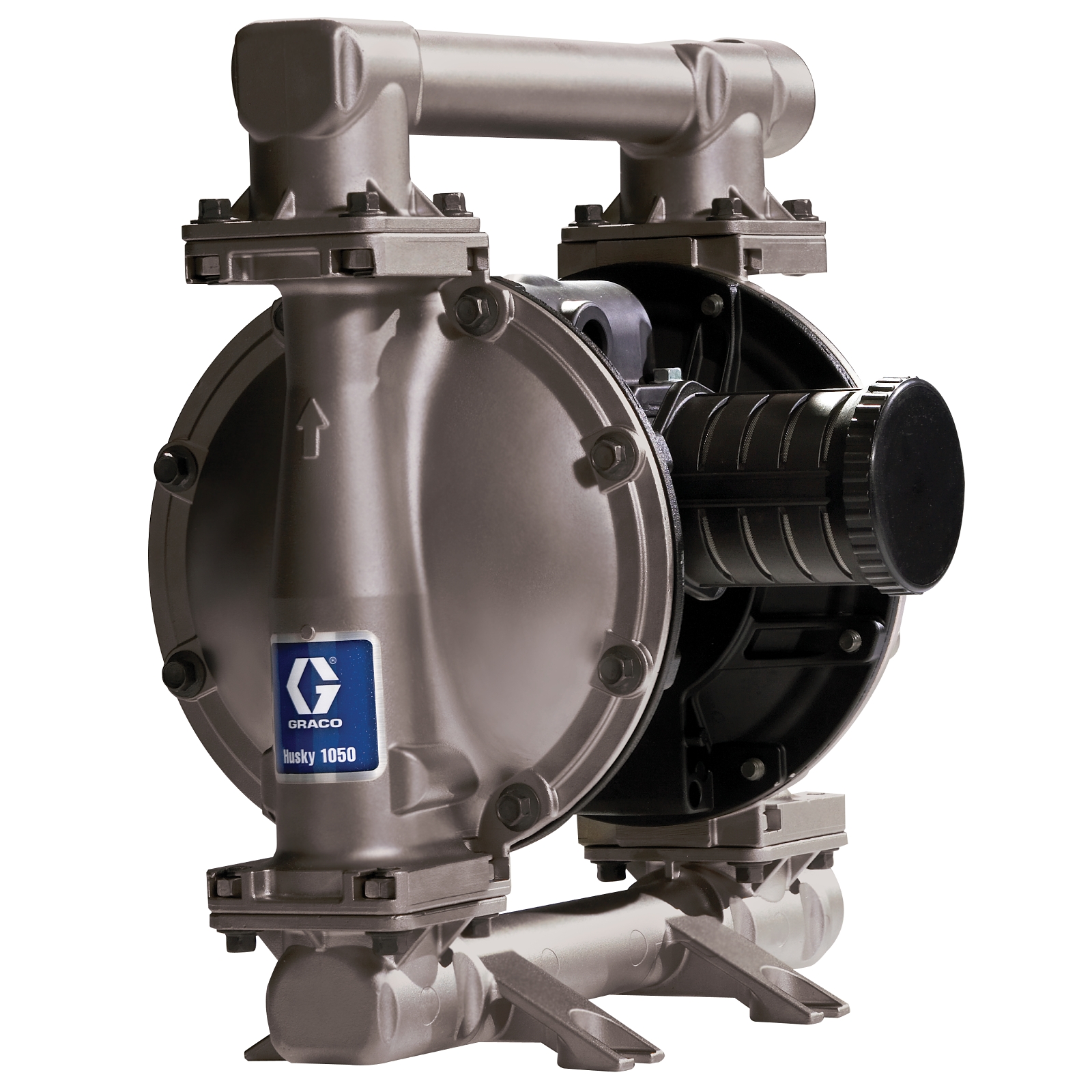 Graco Husky 1050 air-operated double diaphragm pump, stainless steel, 1 in. NPT, Stainless Steel seats, 316 Stainless Steel balls, PTFE/EPDM 2-Piece diaphragm