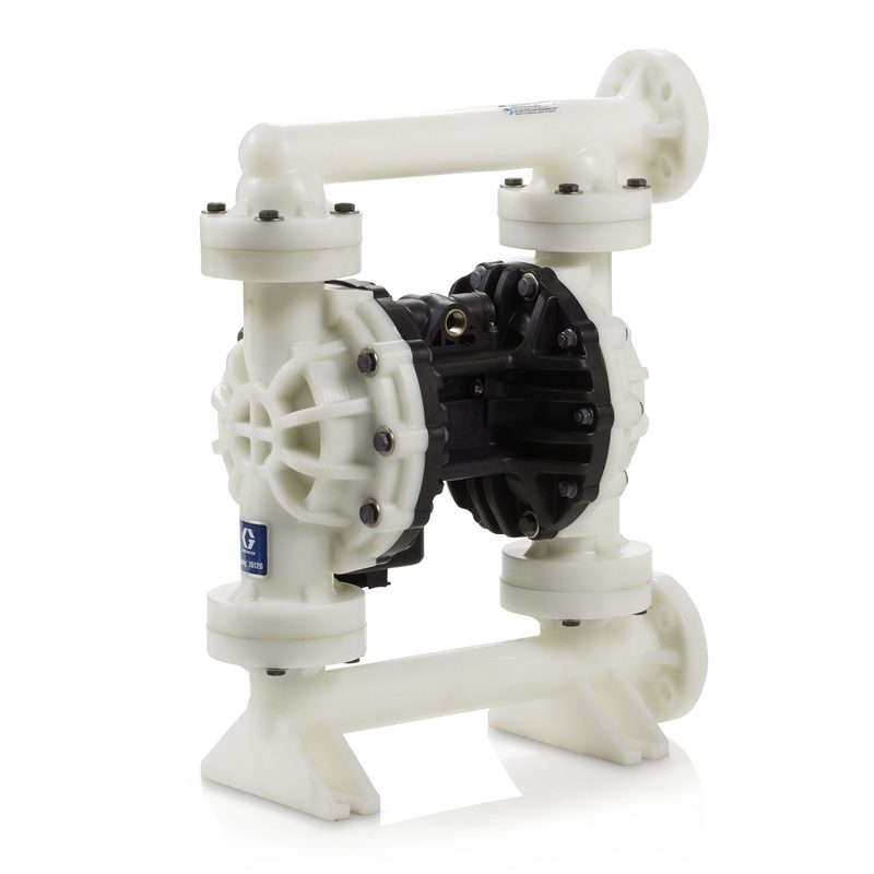 Graco Husky 15120 air-operated double diaphragm pump, polypropylene, center port manifold, 1-1/2 in. (Center Port), Polypropylene seats, Santoprene balls, Santoprene diaphragm