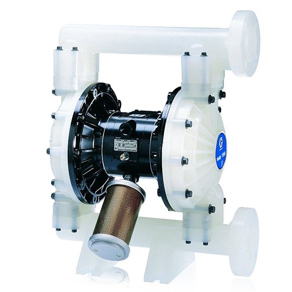 Graco Husky 1590 air-operated double diaphragm pump, polypropylene, 1-1/2 in. NPT, Polypropylene seats, Santoprene balls, Santoprene diaphragm DU2966