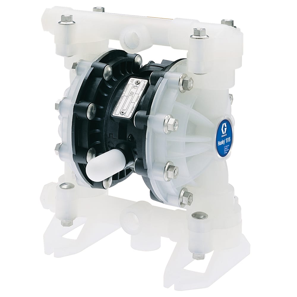 Graco Husky 515 air-operated double diaphragm pump, polypropylene, 1/2 in., PTFE diaphragm