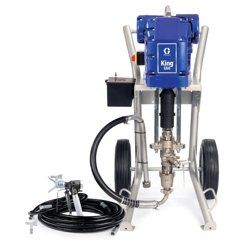 Graco King E60 Hazardous Location Heavy Duty Cart Integrated Filter Gun Hose Whip Tip