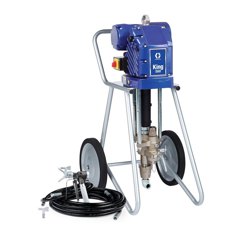 Graco King E60 Hazardous Location Lightweight Cart Integrated Filter Gun Hose Whip Tip