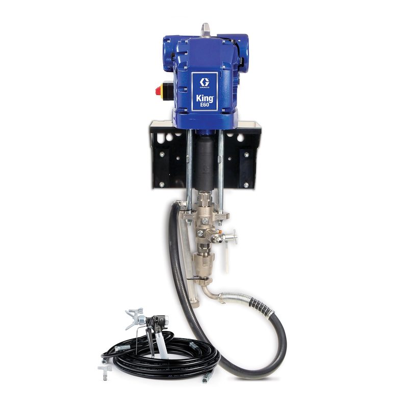 Graco King E60 Hazardous Location Wall Mount Integrated Filter Gun Hose Whip Tip