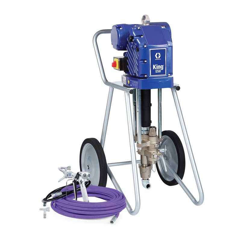 Graco King E50 Hazardous Location Lightweight Cart Integrated Filter Gun Hose Whip Tip