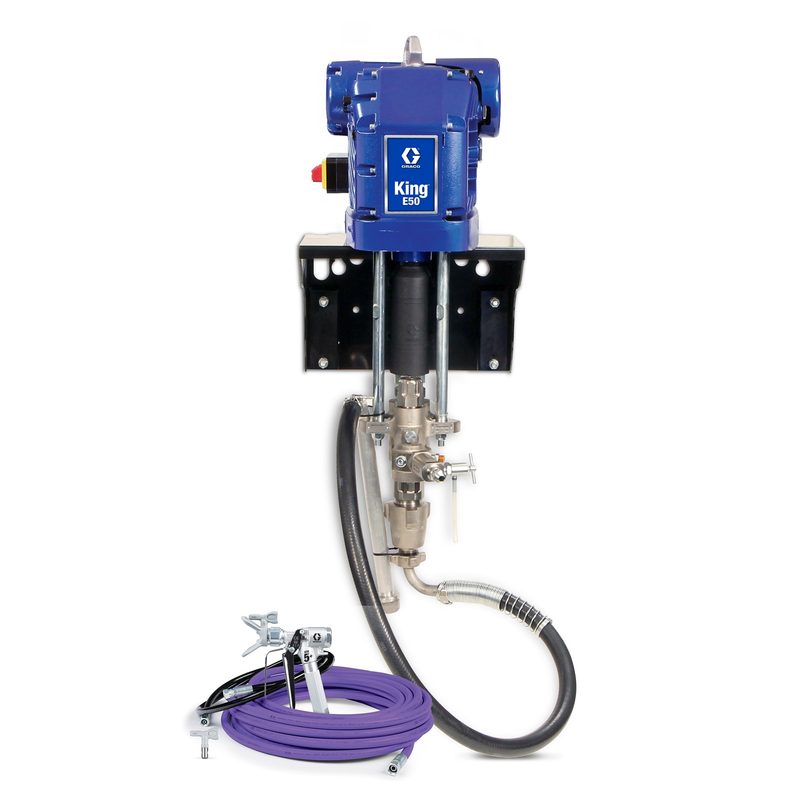 Graco King E50 Hazardous Location Wall Mount Integrated Filter Gun Hose Whip Tip