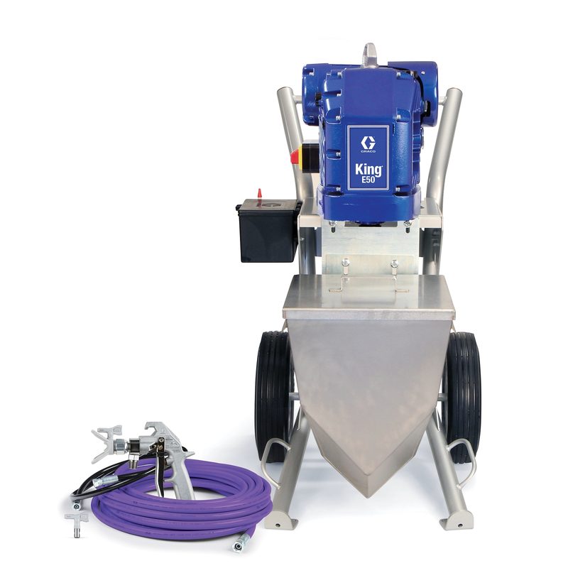 Graco King E50 Hazardous Location Heavy Fluids Heavy Duty Cart Hopper No Filter Gun Hose Whip Tip