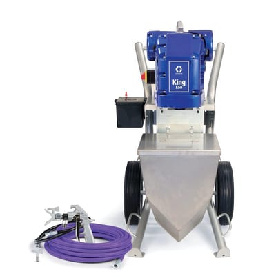 Graco King E50 Hazardous Location Heavy Fluids Heavy Duty Cart Hopper No Filter Gun Hose Whip Tip