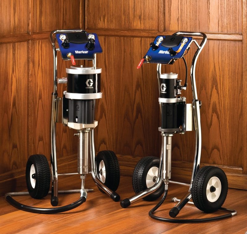 Graco Merkur 10:1 bare pump package, cart mount, with pump and gun air controls, suction hose