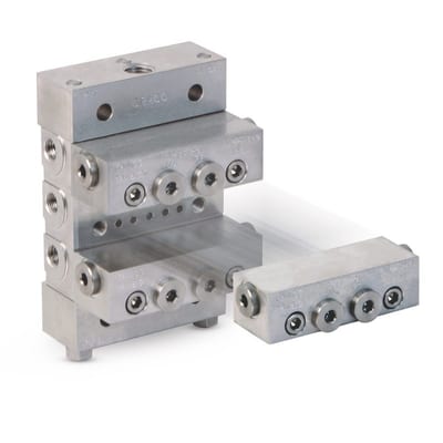 Graco Trabon® MSP Stainless Steel Divider Valve - 5 Section Base Plate Assembly, BSPP