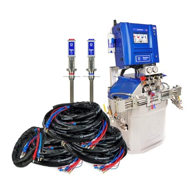 Graco Reactor 3 H-50 Elite Tier Spray Foam Proportioner Package, 300 ft Internal Heated Hose, 20 ft Xcelerator Whip Hose, Core E2 Transfer Pump, 230V